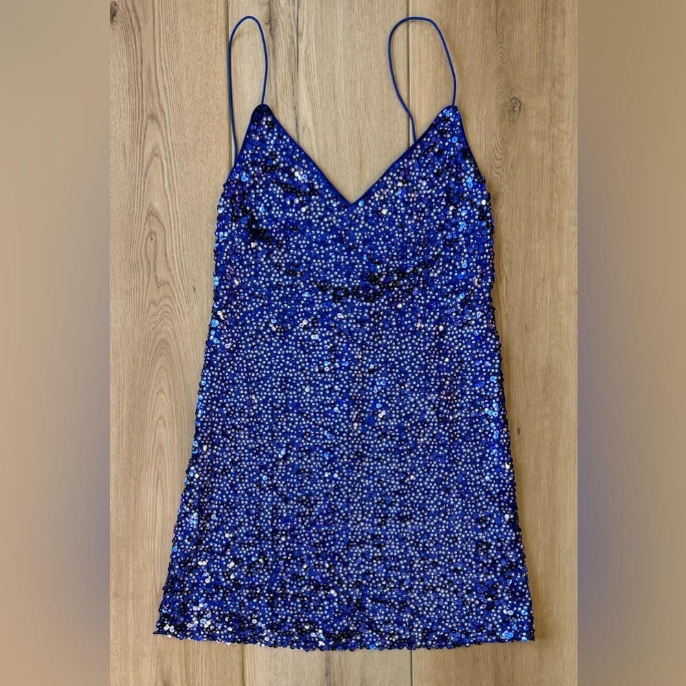 NWT Lulus Purple-Blue Sequined Mini Dress Size S